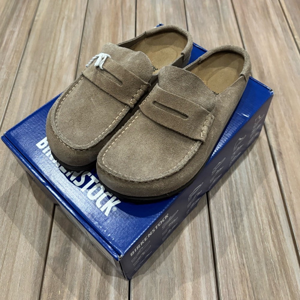 Birkenstock Naples Taupe Suede Wrapped Naples, 38N, 7-7.5 US, Brand New With Box